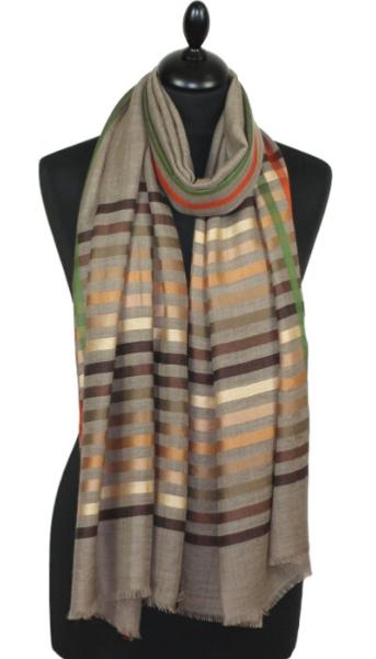 Écharpe Taupe en Laine et Soie