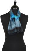 Foulard Carré en Soie Noir-Bleu-Brique
