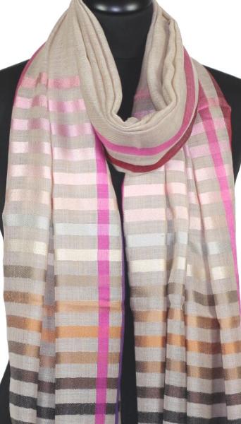 Écharpe Beige en Laine et Soie