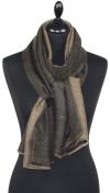 Pashmina 100% Cachemire Bicolore Noir-Beige