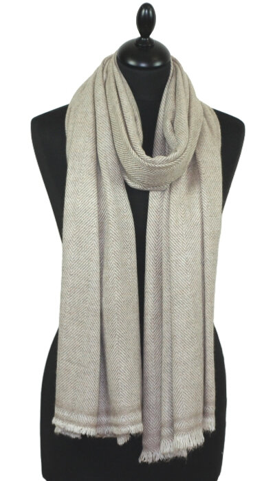 Étole Laine et Cachemire Beige Sable