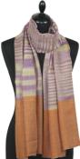 Pashmina 100% Cachemire Lilas-Champagne-orange