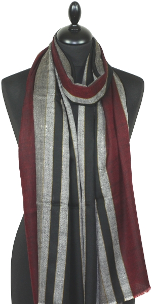 Black & Grey & Red Pashmina