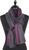 Pashmina 100% Cachemire Bicolore Marine-Fuchsia