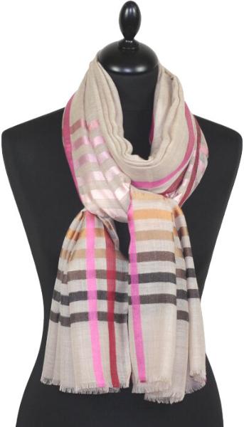 Écharpe Beige en Laine et Soie