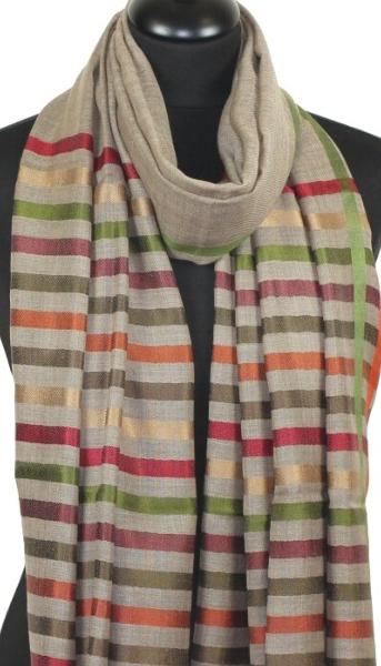 Écharpe Taupe en Laine et Soie