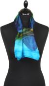 Foulard Carré en Soie Turquoise-Vert-Marine