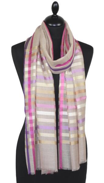 Écharpe Beige en Laine et Soie