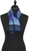 Foulard Carré en Soie Marine-Bleu-Fuchsia