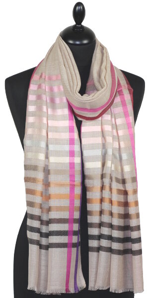 Beige Wool & Silk Scarf