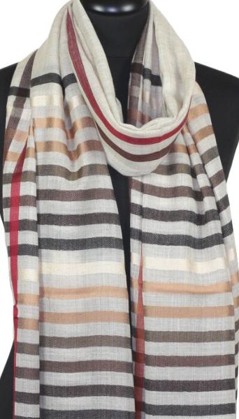 Écharpe Beige en Laine et Soie