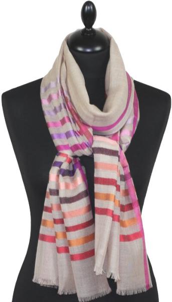 Écharpe Beige en Laine et Soie