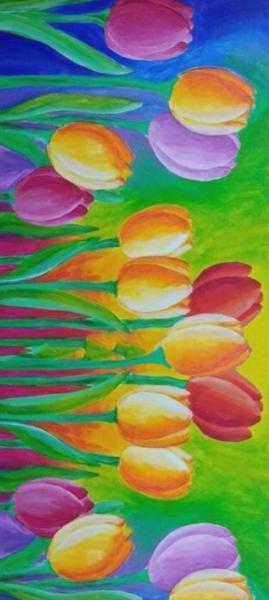 Écharpe Cachemire Tulipes en Fête