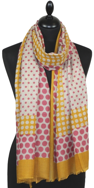 Pink & Mustard Cashmere Scarf