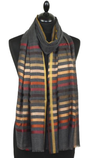 Écharpe Gris Anthracite en Laine et Soie