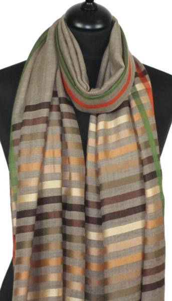 Écharpe Taupe en Laine et Soie