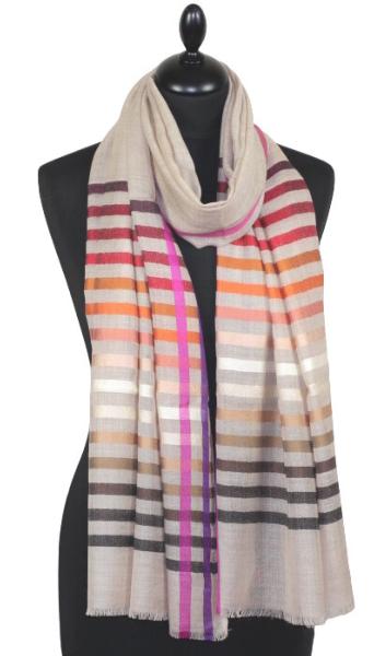 Écharpe Beige en Laine et Soie