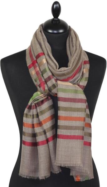 Écharpe Taupe en Laine et Soie