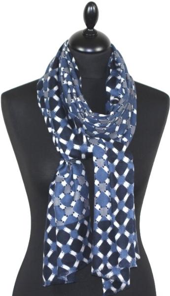 Écharpe Cachemire Bleu Ardoise-Marine