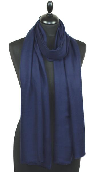 Écharpe Cachemire Bleu Marine