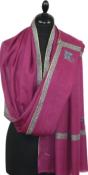 Pashmina fuchsia foncé brodé main