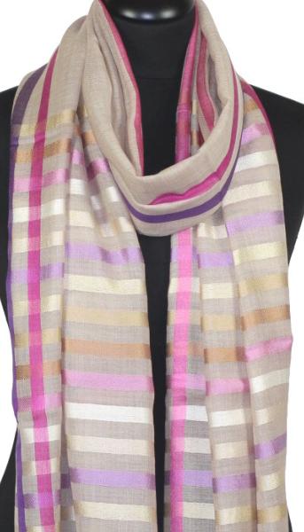Écharpe Beige en Laine et Soie