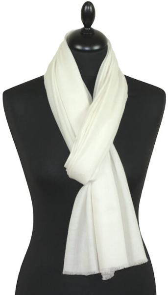 Écharpe Cachemire Blanc Cassé