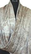 Étole en Modal/Soie Beige-Gris-Écru