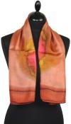 Foulard Carré en Soie Saumon-Or-Corail