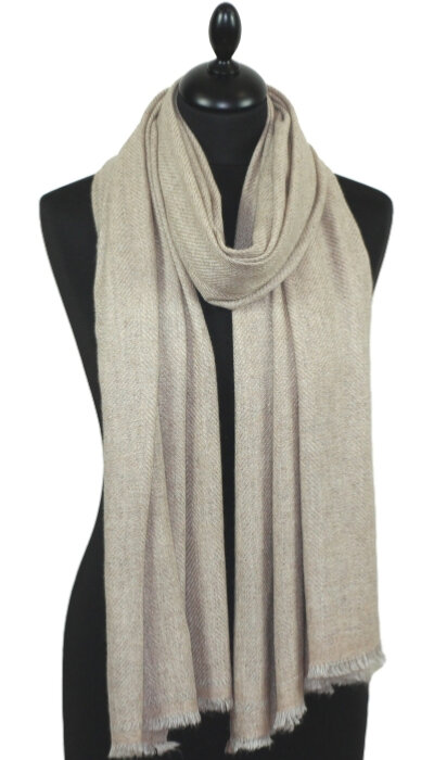 Étole Laine et Cachemire Beige Doré