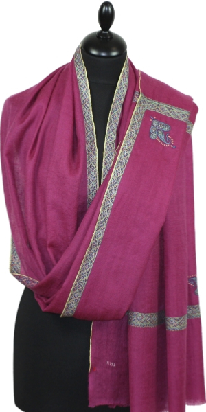 Fuchsia Embroidered Pashmina