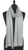 Étole Laine/Cachemire Chevron Gris Argent