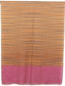 Pashmina 100% Cachemire Orange-Noir-Fuchsia