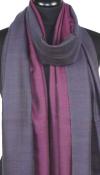 Pashmina 100% Cachemire Bicolore Marine-Fuchsia