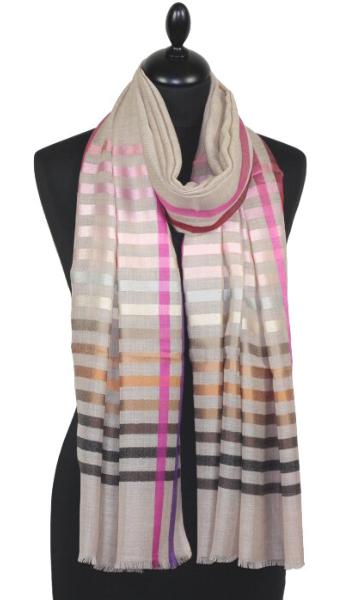 Écharpe Beige en Laine et Soie