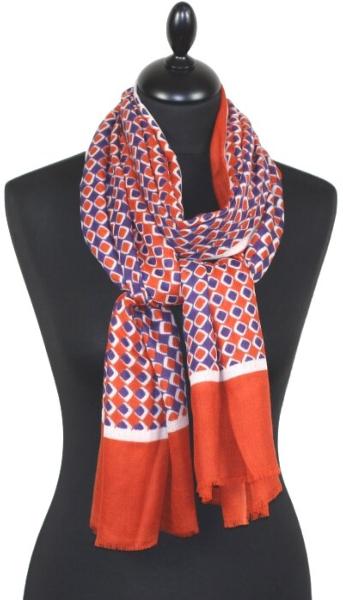 Écharpe Cachemire Orange-Violet