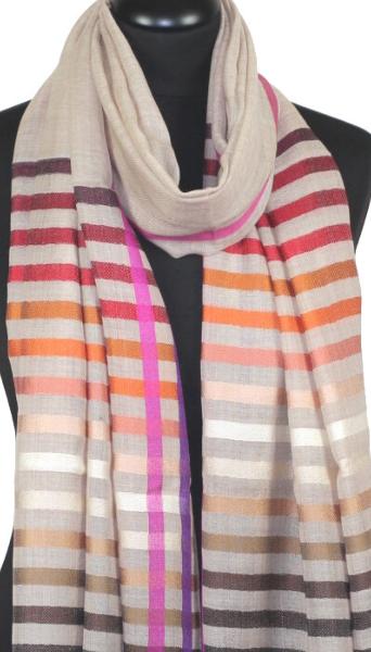 Écharpe Beige en Laine et Soie