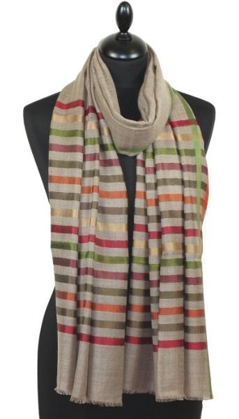 Écharpe Taupe en Laine et Soie