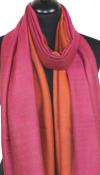 Pashmina 100% Cachemire Bicolore Fuchsia-Orange