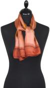 Foulard Carré en Soie Saumon-Or-Corail