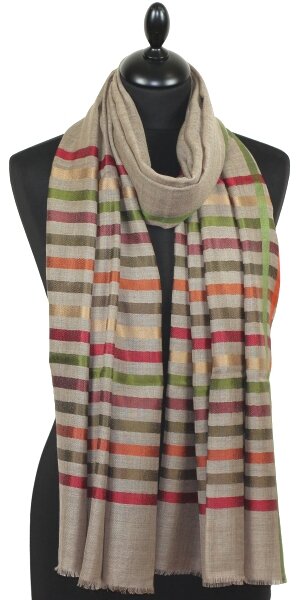 Écharpe Taupe en Laine et Soie