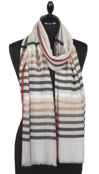 Écharpe Beige en Laine et Soie