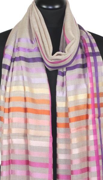 Écharpe Beige en Laine et Soie