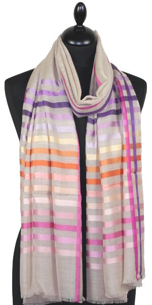 Écharpe Beige en Laine et Soie