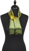 Foulard Carré en Soie Vert-Bleu-Or