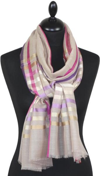 Écharpe Beige en Laine et Soie