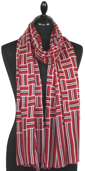 Red-Beige Cashmere Scarf