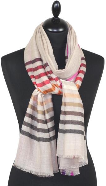 Écharpe Beige en Laine et Soie