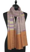 Pashmina 100% Cachemire Lilas-Champagne-orange