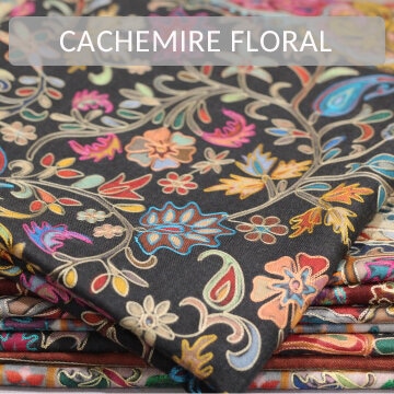 tole en cachemire brode  motifs floraux – lgance et savoir-faire artisanal
